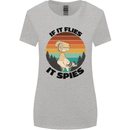 Conspiracy Theory If Flies it Spies Birds Funny Womens Wider Cut T-Shirt Sports Grey