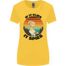 Conspiracy Theory If Flies it Spies Birds Funny Womens Wider Cut T-Shirt Yellow