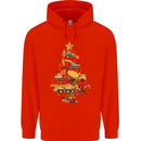 Construction Christmas Tree Digger Lorry Crane Childrens Kids Hoodie Bright Red