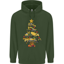 Construction Christmas Tree Digger Lorry Crane Childrens Kids Hoodie Forest Green