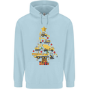 Construction Christmas Tree Digger Lorry Crane Childrens Kids Hoodie Light Blue