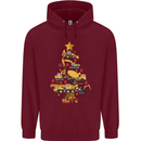 Construction Christmas Tree Digger Lorry Crane Childrens Kids Hoodie Maroon