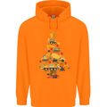 Construction Christmas Tree Digger Lorry Crane Childrens Kids Hoodie Orange