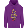 Construction Christmas Tree Digger Lorry Crane Childrens Kids Hoodie Purple