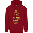 Construction Christmas Tree Digger Lorry Crane Childrens Kids Hoodie Red