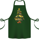 Construction Christmas Tree Digger Lorry Crane Cotton Apron 100% Organic Forest Green