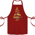 Construction Christmas Tree Digger Lorry Crane Cotton Apron 100% Organic Maroon