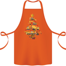 Construction Christmas Tree Digger Lorry Crane Cotton Apron 100% Organic Orange
