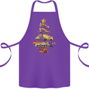 Construction Christmas Tree Digger Lorry Crane Cotton Apron 100% Organic Purple