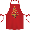 Construction Christmas Tree Digger Lorry Crane Cotton Apron 100% Organic Red