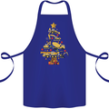 Construction Christmas Tree Digger Lorry Crane Cotton Apron 100% Organic Royal Blue