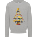 Construction Christmas Tree Digger Lorry Crane Kids Sweatshirt Jumper Sports Grey