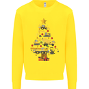 Construction Christmas Tree Digger Lorry Crane Kids Sweatshirt Jumper Yellow