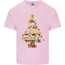 Construction Christmas Tree Digger Lorry Crane Kids T-Shirt Childrens Light Pink