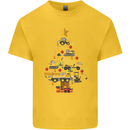 Construction Christmas Tree Digger Lorry Crane Kids T-Shirt Childrens Yellow