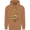 Construction Christmas Tree Digger Lorry Crane Mens 80% Cotton Hoodie Caramel Latte