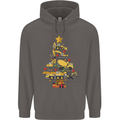 Construction Christmas Tree Digger Lorry Crane Mens 80% Cotton Hoodie Charcoal