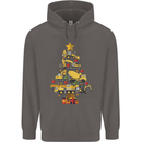 Construction Christmas Tree Digger Lorry Crane Mens 80% Cotton Hoodie Charcoal