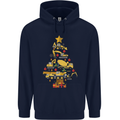 Construction Christmas Tree Digger Lorry Crane Mens 80% Cotton Hoodie Navy Blue