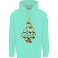 Construction Christmas Tree Digger Lorry Crane Mens 80% Cotton Hoodie Peppermint