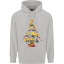 Construction Christmas Tree Digger Lorry Crane Mens 80% Cotton Hoodie Sports Grey