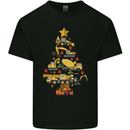 Construction Christmas Tree Digger Lorry Crane Mens Cotton T-Shirt Tee Top Black