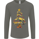 Construction Christmas Tree Digger Lorry Crane Mens Long Sleeve T-Shirt Charcoal