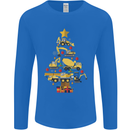 Construction Christmas Tree Digger Lorry Crane Mens Long Sleeve T-Shirt Royal Blue