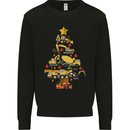 Construction Christmas Tree Digger Lorry Crane Mens Sweatshirt Jumper Black