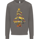 Construction Christmas Tree Digger Lorry Crane Mens Sweatshirt Jumper Charcoal