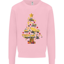 Construction Christmas Tree Digger Lorry Crane Mens Sweatshirt Jumper Light Pink