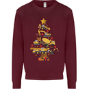 Construction Christmas Tree Digger Lorry Crane Mens Sweatshirt Jumper Maroon