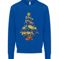 Construction Christmas Tree Digger Lorry Crane Mens Sweatshirt Jumper Royal Blue