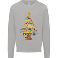 Construction Christmas Tree Digger Lorry Crane Mens Sweatshirt Jumper Sports Grey