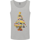 Construction Christmas Tree Digger Lorry Crane Mens Vest Tank Top Sports Grey