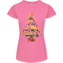 Construction Christmas Tree Digger Lorry Crane Womens Petite Cut T-Shirt Azalea