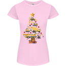 Construction Christmas Tree Digger Lorry Crane Womens Petite Cut T-Shirt Light Pink