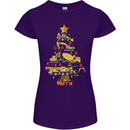 Construction Christmas Tree Digger Lorry Crane Womens Petite Cut T-Shirt Purple