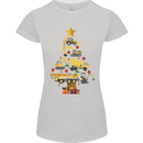 Construction Christmas Tree Digger Lorry Crane Womens Petite Cut T-Shirt Sports Grey