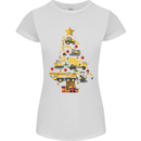 Construction Christmas Tree Digger Lorry Crane Womens Petite Cut T-Shirt White