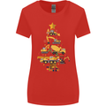Construction Christmas Tree Digger Lorry Crane Womens Wider Cut T-Shirt Red