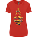 Construction Christmas Tree Digger Lorry Crane Womens Wider Cut T-Shirt Red