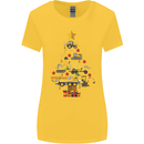 Construction Christmas Tree Digger Lorry Crane Womens Wider Cut T-Shirt Yellow