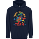 Construction Funny Building Blocks Bricks Childrens Kids Hoodie Navy Blue