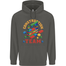 Construction Funny Building Blocks Bricks Childrens Kids Hoodie Storm Grey