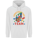 Construction Funny Building Blocks Bricks Childrens Kids Hoodie White