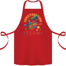 Construction Funny Building Blocks Bricks Cotton Apron 100% Organic Red