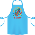 Construction Funny Building Blocks Bricks Cotton Apron 100% Organic Turquoise