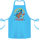 Construction Funny Building Blocks Bricks Cotton Apron 100% Organic Turquoise