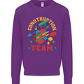 Construction Funny Building Blocks Bricks Kids Sweatshirt Jumper Purple